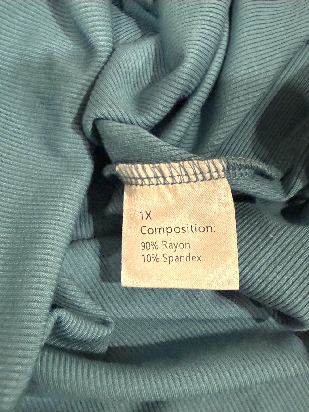 Aleeza Paris Essential Long-Sleeve Ribbed Shirt in Slate Blue Size 1X NWT - Picture 6 of 6